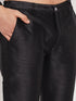Men's Rose Gold Silk Blend Kurta And Black Pant Style Pyjama Set