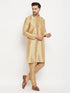 Men's Rose Gold Silk Blend Kurta And Rose Gold Pant Style Pyjama Set