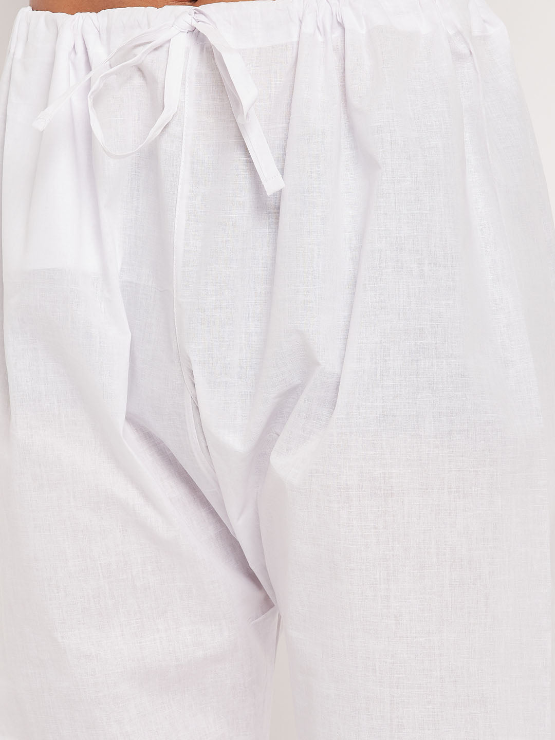 Men's Black And White Cotton Blend Pathani Suit Set