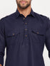 Men's Blue Pathani Suit With White Pant Set