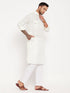 Men's Cream Pathani Suit With White Pant Set