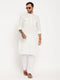 Men's Cream Pathani Suit With White Pant Set