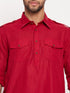 Men's Maroon Pathani Suit With White Pant Set