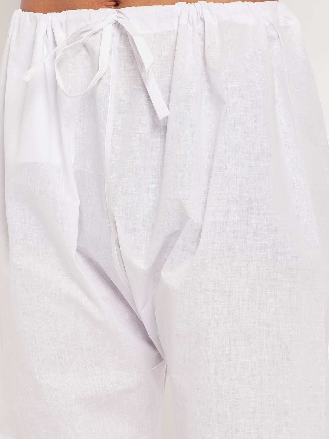 Men's Maroon And White Cotton Blend Pathani Suit Set