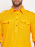 Men's Mustard Pathani Suit With White Pant Set