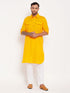 Men's Mustard Pathani Suit With White Pant Set