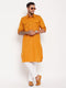 Men's Rust Pathani Suit With White Pant Set