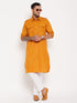 Men's Rust Pathani Suit With White Pant Set