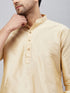 Men's Gold Silk Blend Curved Kurta