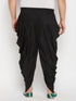 Men's Plus Size Black Solid Cowl Dhoti Pant