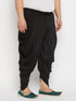 Men's Plus Size Black Solid Cowl Dhoti Pant