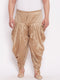 Plus Size Men's Rose Gold-Coloured Solid Cowl Dhoti