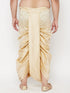 Men's Plus Size Gold Cotton Blend Embroidered Traditional Dhoti
