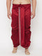 Men's Plus Size Maroon Cotton Blend Thread Work Traditional Dhoti