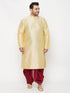 Men's Plus Size Maroon Cotton Blend Thread Work Traditional Dhoti