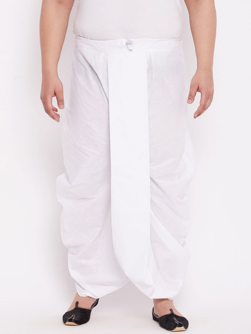 Men's Plus Size Pure Cotton White Traditional Dhoti