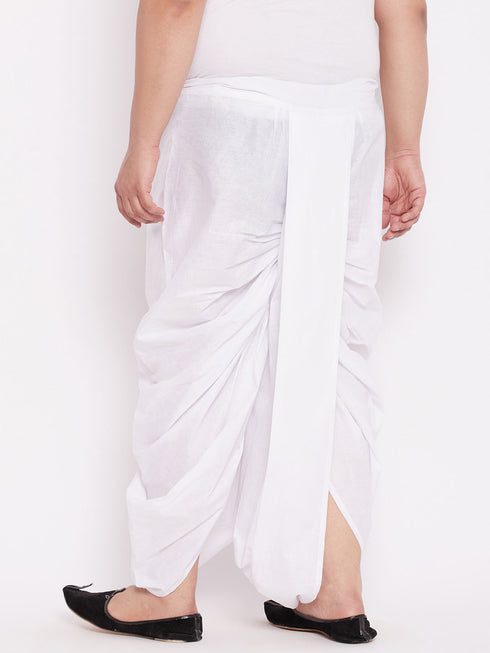 Men's Plus Size Pure Cotton White Traditional Dhoti