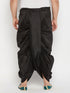 Men's Plus Size Black Cotton Blend Solid Traditional Dhoti