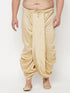 Men's Plus Size Gold Cotton Blend Solid Traditional Dhoti