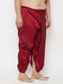 Men's Plus Size Maroon Cotton Blend Solid Traditional Dhoti