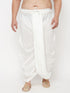 Men's Plus Size White Cotton Blend Solid Traditional Dhoti