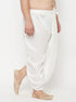Men's Plus Size White Cotton Blend Solid Traditional Dhoti