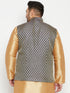 Men's Plus Size Blue Woven Nehru Jacket