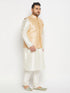 Plus Size Men's Gold Zari Weaved Kurta Pant Set