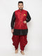 Men's Plus Size Gold Zari Weaved Nehru Jacket With Curved Kurta Dhoti Set