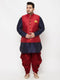 Men's Plus Size Gold Zari Weaved Nehru Jacket With Curved Kurta Dhoti Set