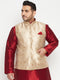 Vastramy Men's Plus Size Rose Gold Brocade Nehru Jacket