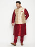 Vastramy Men's Plus Size Rose Gold Brocade Nehru Jacket