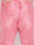 Men's Plus Size Peach Floral Printed Jacket With Pink Solid Kurta Pyjama Set