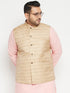 Men's Plus Size Beige Nehru Jacket