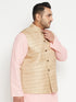 Men's Plus Size Beige Nehru Jacket