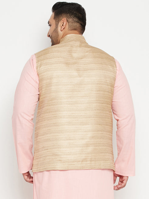 Men's Plus Size Beige Nehru Jacket
