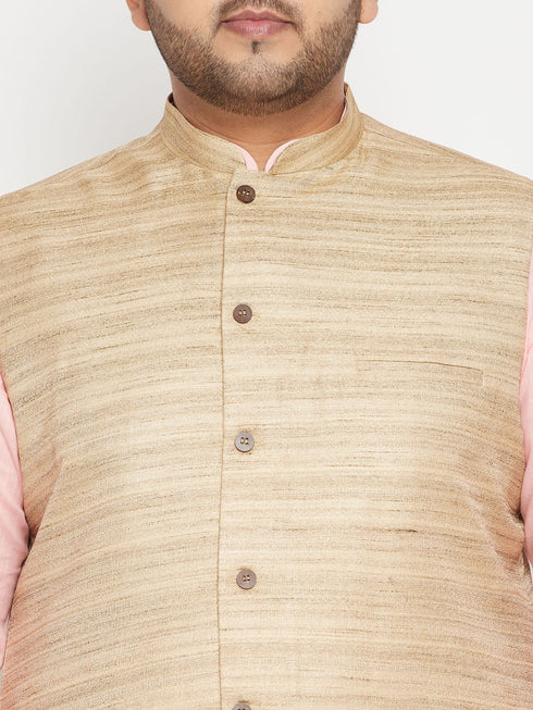 Men's Plus Size Beige Nehru Jacket