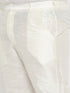 Men's Plus Size Beige Matka Silk Nehru Jacket With Cream Silk Blend Kurta Andpant Style Pyjama Set