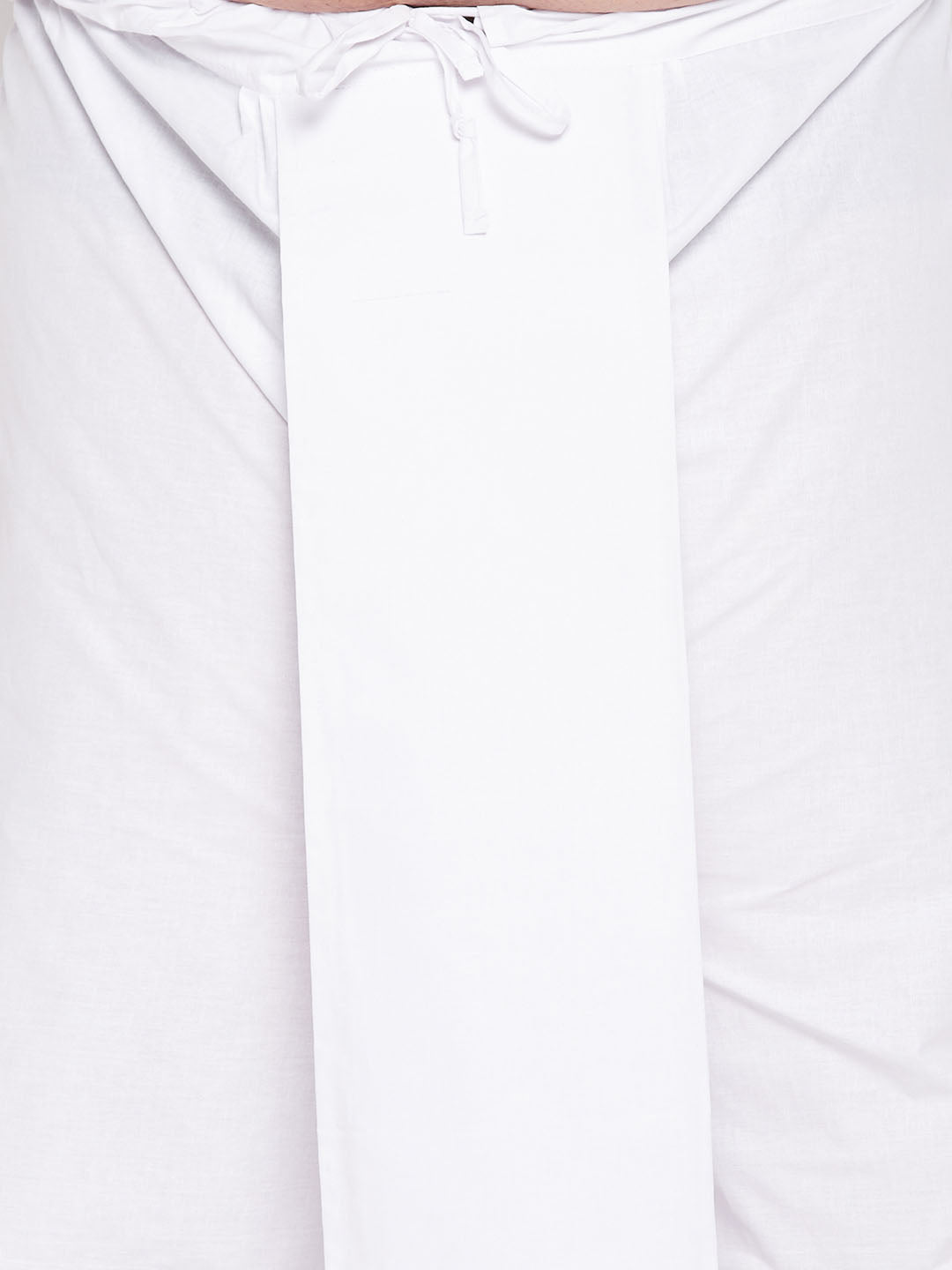 Men's Plus Size Maroon Cotton Blend Jacket With White Kurta And Dhoti Set