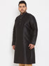 Men's Plus Size Black Silk Blend Kurta