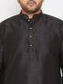 Men's Plus Size Black Silk Blend Kurta