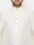Men's Plus Size Cream Silk Blend Kurta Dhoti Set