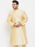 Men's Plus Size Gold Silk Blend Kurta