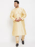 Men's Plus Size Gold Silk Blend Kurta