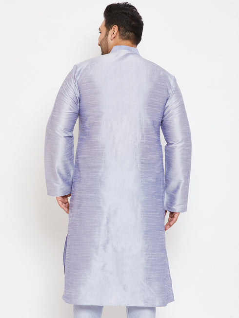 Men's Plus Size Lavender Silk Blend Kurta