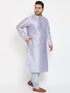 Men's Plus Size Lavender Silk Blend Kurta Pyjama Set