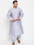 Men's Plus Size Lavender Silk Blend Kurta Pyjama Set
