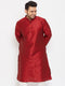 Men's Plus Size Maroon Silk Blend Kurta