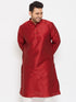 Men's Plus Size Maroon Silk Blend Kurta