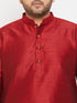 Men's Plus Size Maroon Silk Blend Kurta Pyjama Set